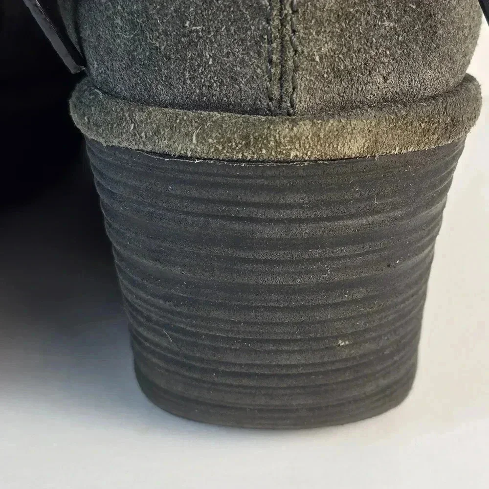 Fly London Women 39 US 8 Yama Wedge Platform Bootie Grey Suede Lace Up Boot